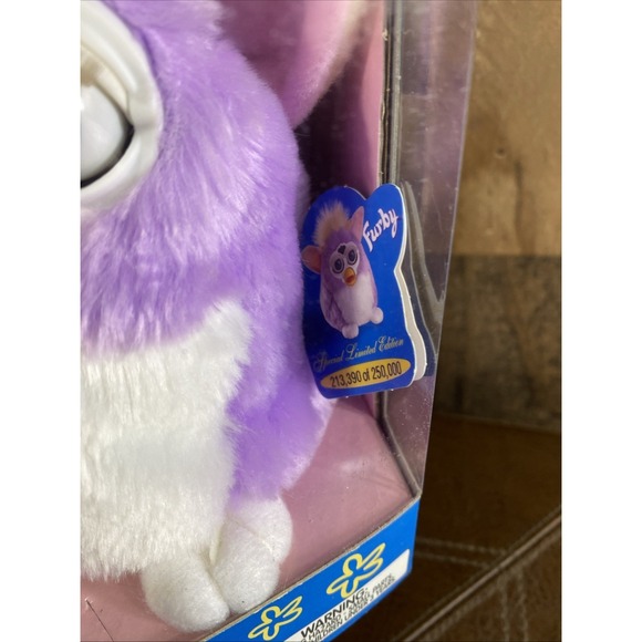 Furby Tiger Electric Special Limited Edition Pastel Purple Yellow Blue Eyes Vtg - Picture 3 of 16